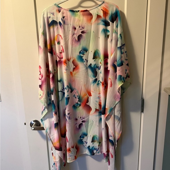 Apana Ladies Multicolour Floral Dress Beachy Coverup Resort Wear Boho Size M - Picture 3 of 4